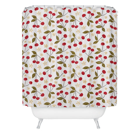 Avenie Spring Garden Cherries Shower Curtain