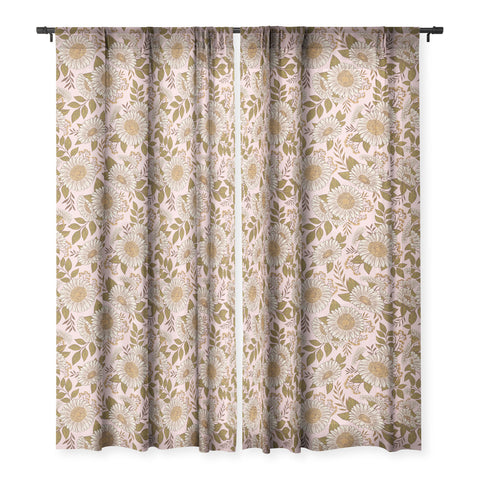 Avenie Spring Garden Collection I Sheer Window Curtain