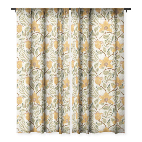 Avenie Spring Garden Collection II Sheer Window Curtain