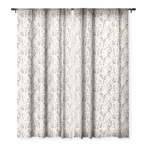 Avenie Spring Garden Collection IV Sheer Window Curtain