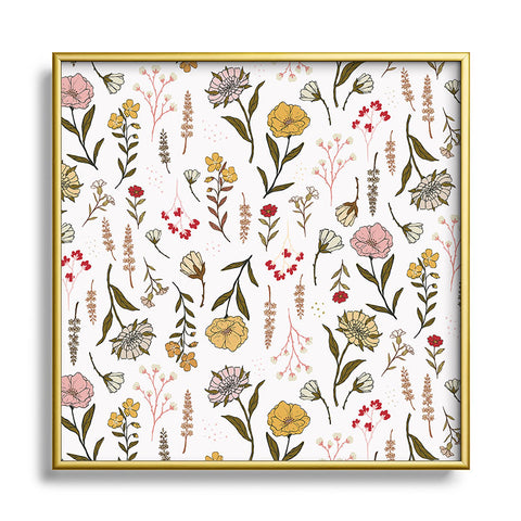 Avenie Spring Garden Collection IV Metal Square Framed Art Print