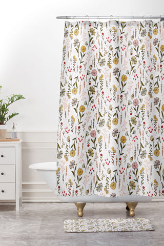 Avenie Spring Garden Collection IV Shower Curtain And Mat