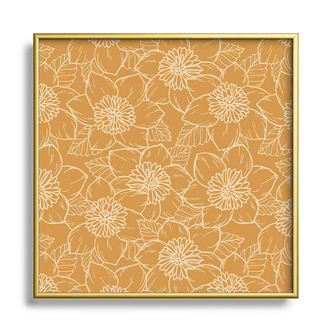 Avenie Spring Garden Collection X Metal Square Framed Art Print