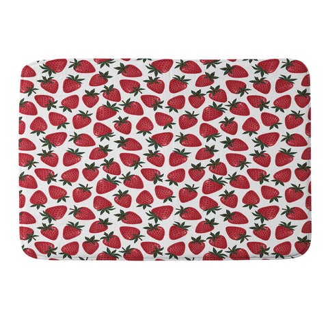 Avenie Spring Garden Strawberries Memory Foam Bath Mat