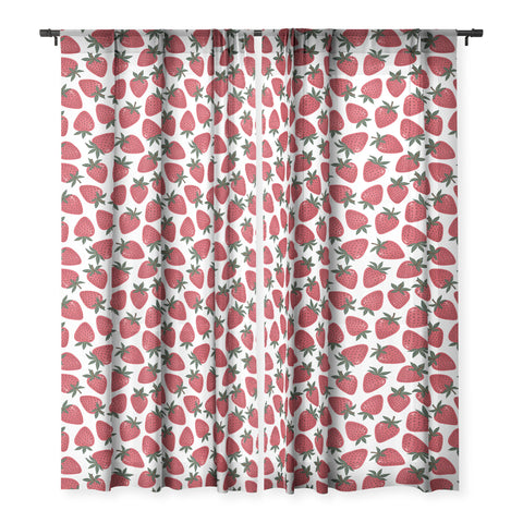 Avenie Spring Garden Strawberries Sheer Non Repeat