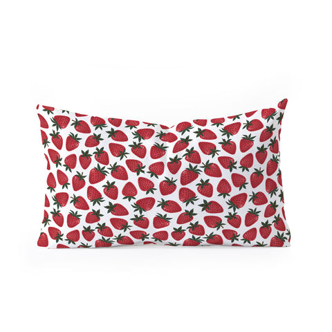 Avenie Spring Garden Strawberries Oblong Throw Pillow