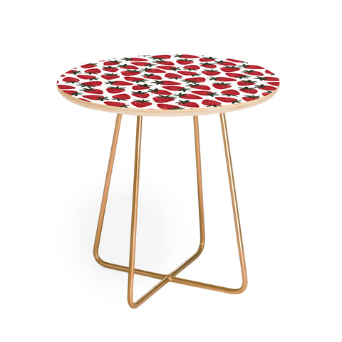 Avenie Spring Garden Strawberries Round Side Table