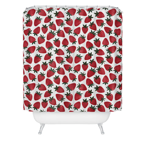 Avenie Spring Garden Strawberries Shower Curtain