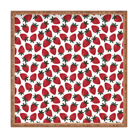 Avenie Spring Garden Strawberries Square Tray