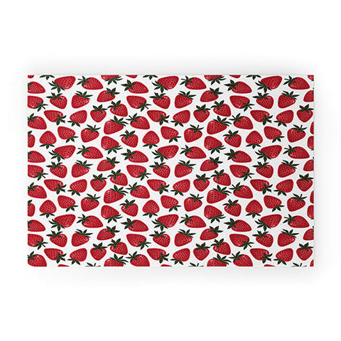Avenie Spring Garden Strawberries Welcome Mat