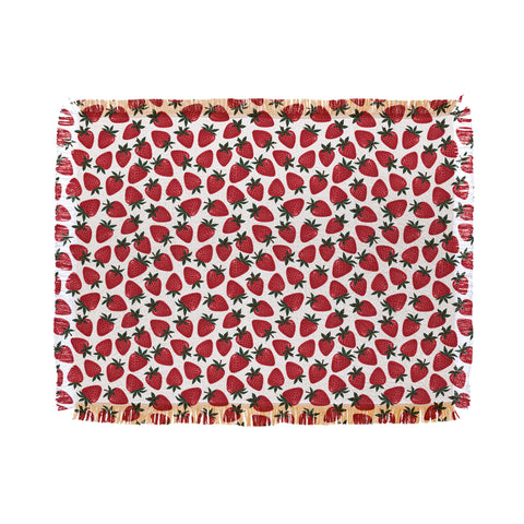 Avenie Spring Garden Strawberries Throw Blanket