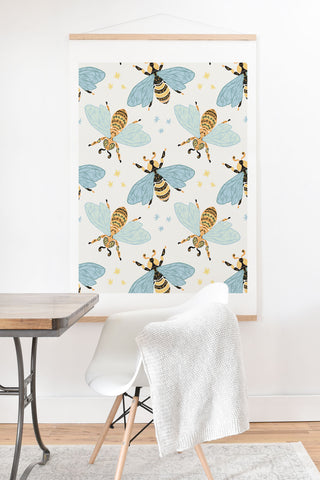 Avenie Spring Honey Bee Art Print And Hanger