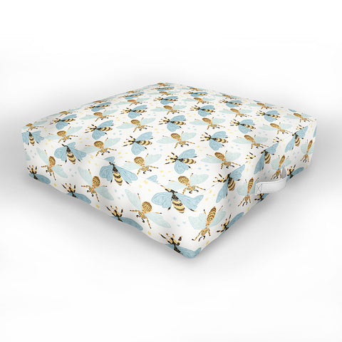 Avenie Spring Honey Bee Outdoor Floor Cushion