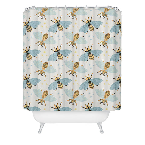 Avenie Spring Honey Bee Shower Curtain