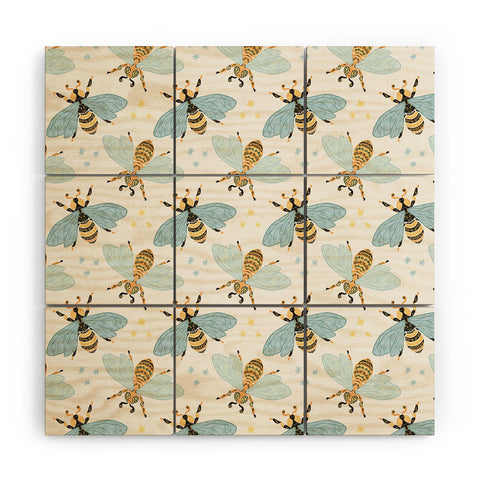 Avenie Spring Honey Bee Wood Wall Mural