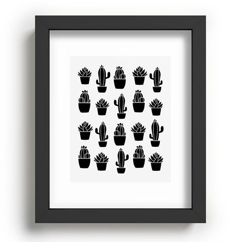 Avenie Succulents Black and White Recessed Framing Rectangle