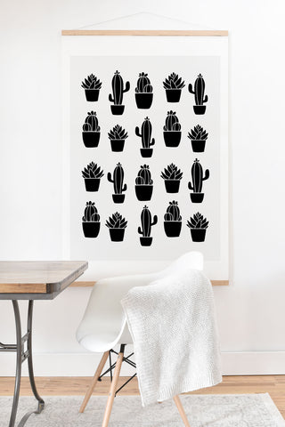Avenie Succulents Black and White Art Print And Hanger
