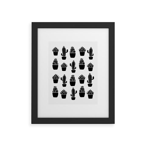 Avenie Succulents Black and White Framed Art Print