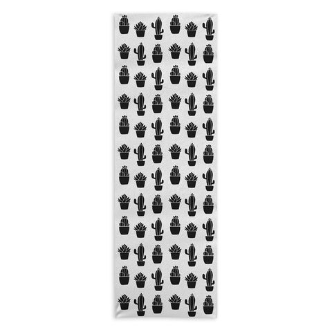Avenie Succulents Black and White Yoga Towel