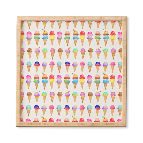 Avenie Summer Ice Cream Cones Framed Wall Art