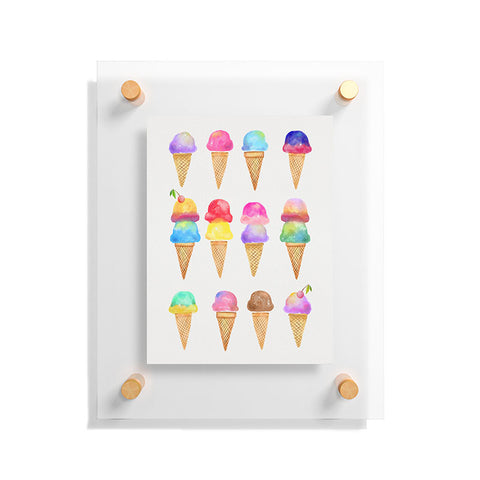 Avenie Summer Ice Cream Cones Floating Acrylic Print