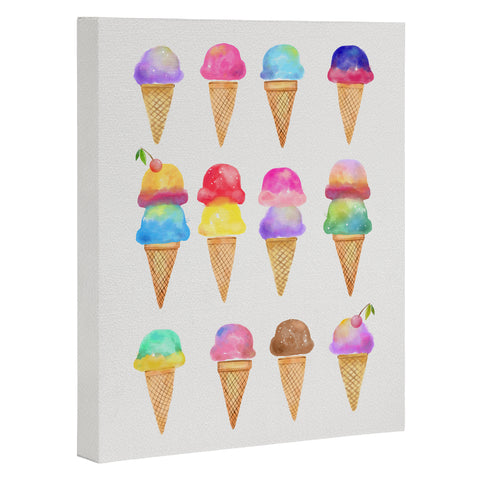 Avenie Summer Ice Cream Cones Art Canvas