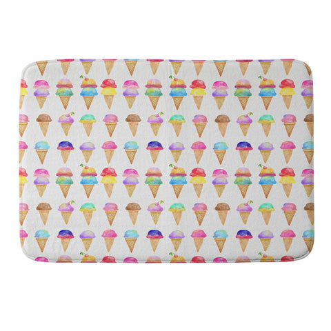 Avenie Summer Ice Cream Cones Memory Foam Bath Mat