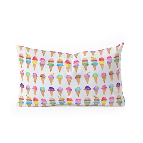 Avenie Summer Ice Cream Cones Oblong Throw Pillow