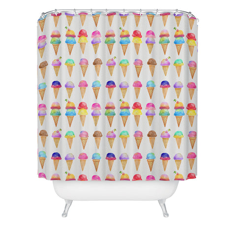 Avenie Summer Ice Cream Cones Shower Curtain