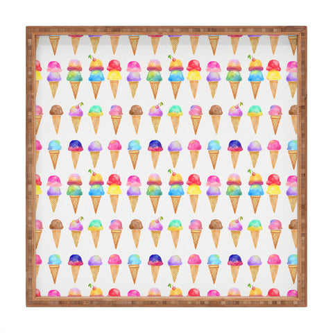 Avenie Summer Ice Cream Cones Square Tray