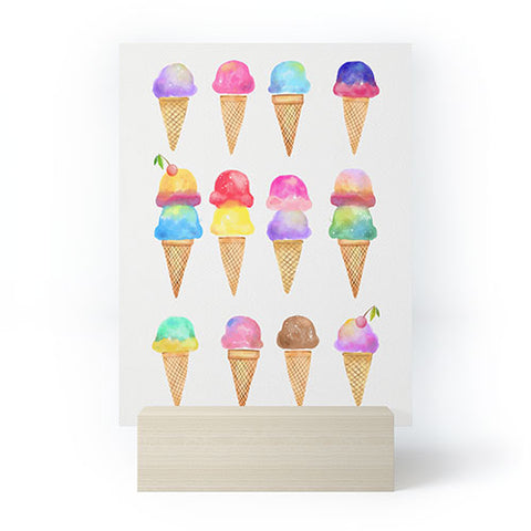 Avenie Summer Ice Cream Cones Mini Art Print