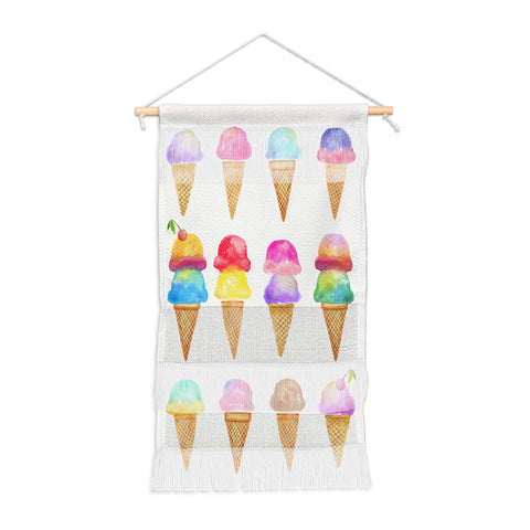 Avenie Summer Ice Cream Cones Wall Hanging Portrait