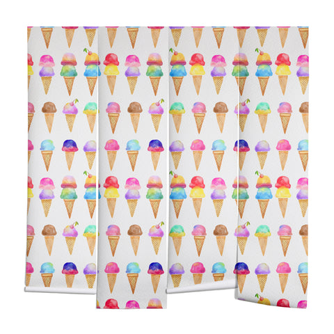 Avenie Summer Ice Cream Cones Wall Mural