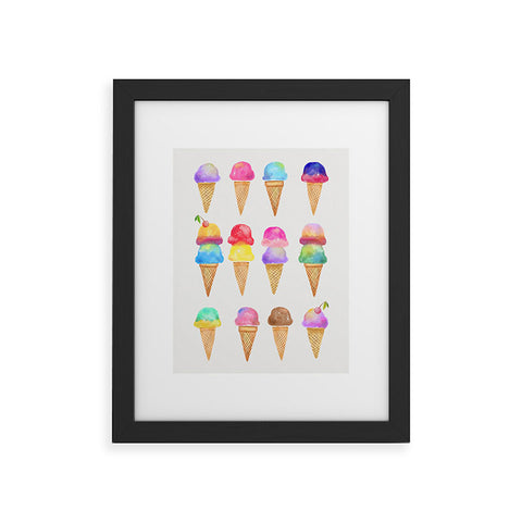 Avenie Summer Ice Cream Cones Framed Art Print