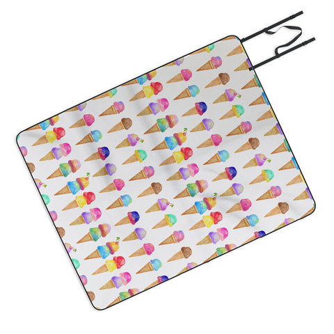 Avenie Summer Ice Cream Cones Picnic Blanket