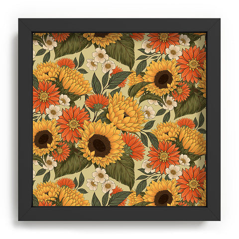 Avenie Sunflower Meadow Calm Green Recessed Framing Square