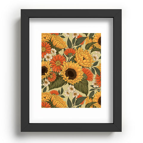 Avenie Sunflower Meadow Calm Green Recessed Framing Rectangle