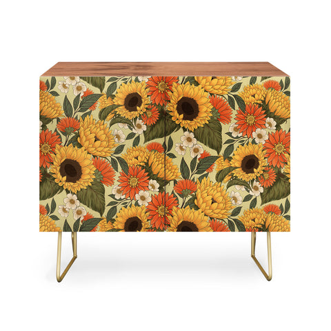 Avenie Sunflower Meadow Calm Green Credenza