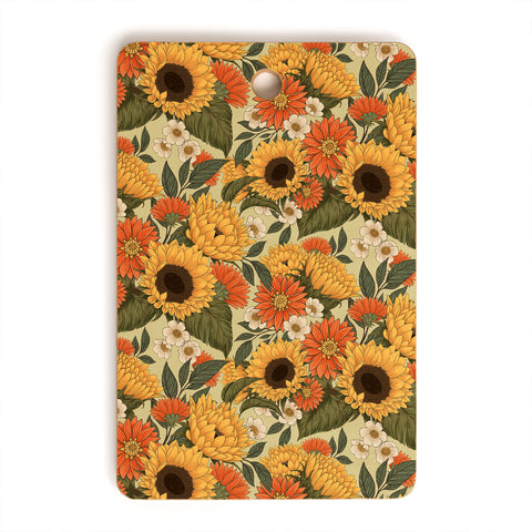 Avenie Sunflower Meadow Calm Green Cutting Board Rectangle