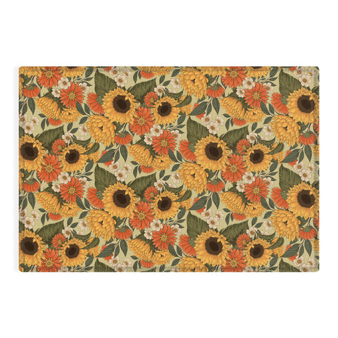 Avenie Sunflower Meadow Calm Green Outdoor Rug