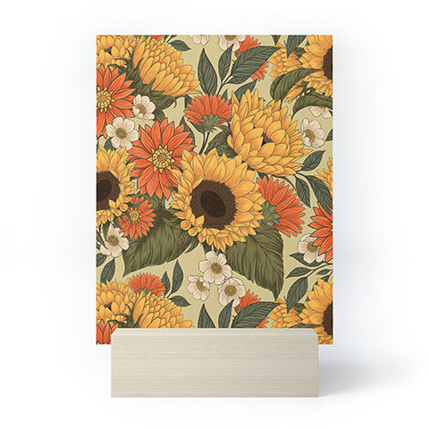 Avenie Sunflower Meadow Calm Green Mini Art Print