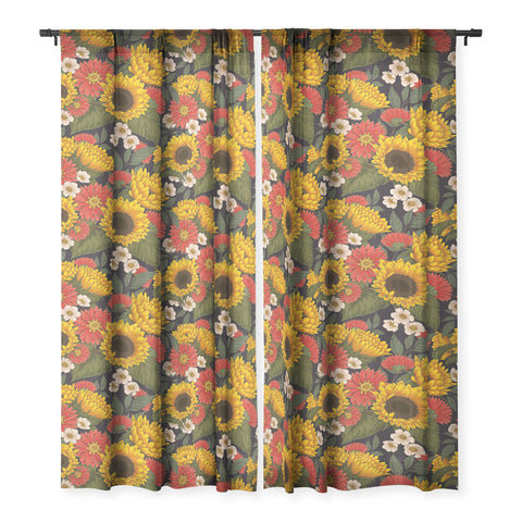 Avenie Sunflower Meadow Sheer Non Repeat
