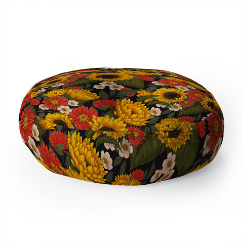 Avenie Sunflower Meadow Floor Pillow Round
