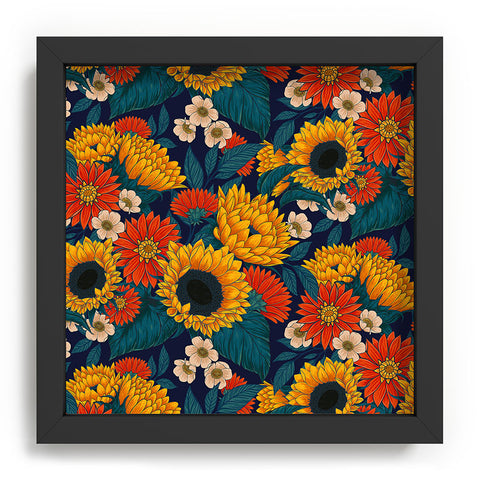 Avenie Sunflower Meadow Mystical Blue Recessed Framing Square