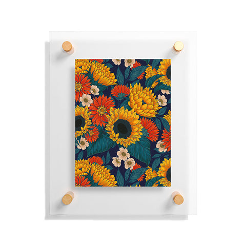 Avenie Sunflower Meadow Mystical Blue Floating Acrylic Print