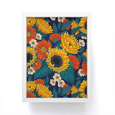 Avenie Sunflower Meadow Mystical Blue Framed Mini Art Print