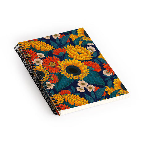 Avenie Sunflower Meadow Mystical Blue Spiral Notebook