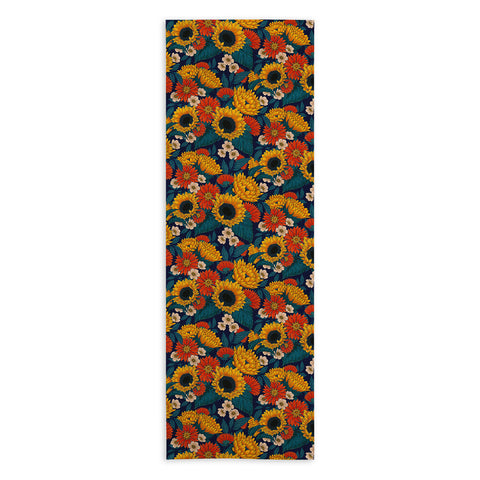 Avenie Sunflower Meadow Mystical Blue Yoga Towel