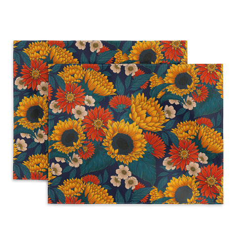 Avenie Sunflower Meadow Mystical Blue Placemat