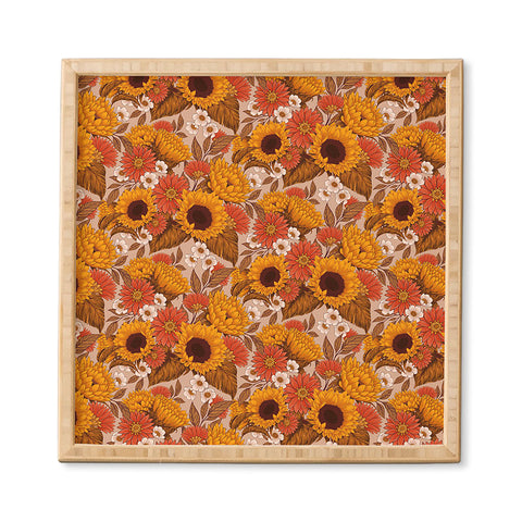 Avenie Sunflower Meadow Neutral Framed Wall Art